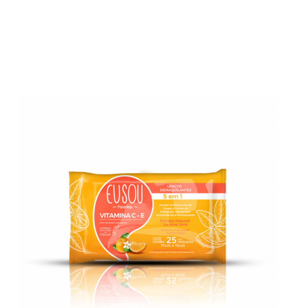 Lenço Demaquilante Vitamina C + E Eu Sou 5 em 1 - Parentex