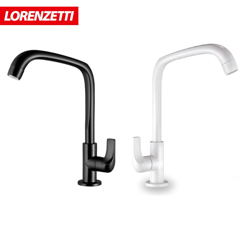 TORNEIRA PARA COZINHA   DE MESA MODELO FITT  COM BICA MOVEL COM 1/4 DE VOLTA NAS CORES BRANCO OU PRETO LORENZETTI em Oferta na Shopee