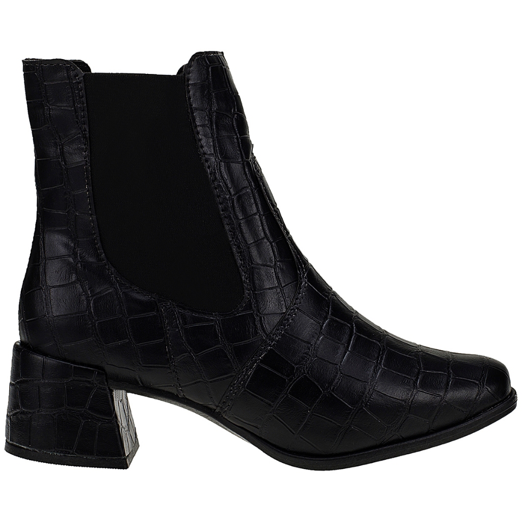 Bota Feminina Chelsea Salto Baixo Jeca Cano Curto Shekinah Elástico Calce Fácil Confortável Moda - Women Shoes