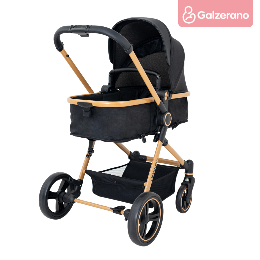 Carrinho de Bebê Europeu Galzerano 2 em 1 Berço Moisés Passeio Proteção UV50+ Ivy Galzerano