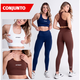 Conjunto Academia Feminino Strep Fitness – Top + Calça Legging Suplex | Alta Compressão em Oferta na Shopee