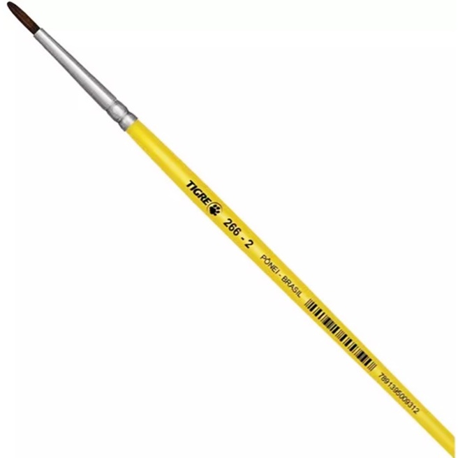 Pincel Redondo Pintura Tinta Acrilica Aquarela Tigre 266 #2