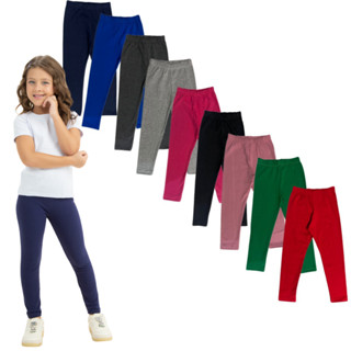 Kit 3 Calça Leg Legging Cotton Infantil Juvenil Menina Tamanho 1 a 16 em Oferta na Shopee
