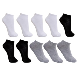 Conjunto até 20 Pares de Meias Soquete Unissex Cano Curto Esportiva 80% Algodão e Qualidade Branco Cinza e Preto em Oferta na Shopee
