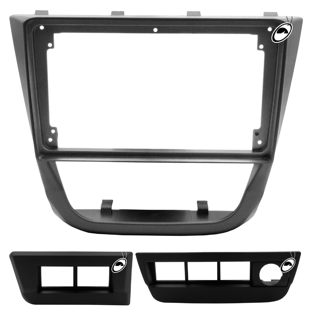 Moldura De Painel 2 Din 9 Polegadas Gol Saveiro Voyage G5 Grafite