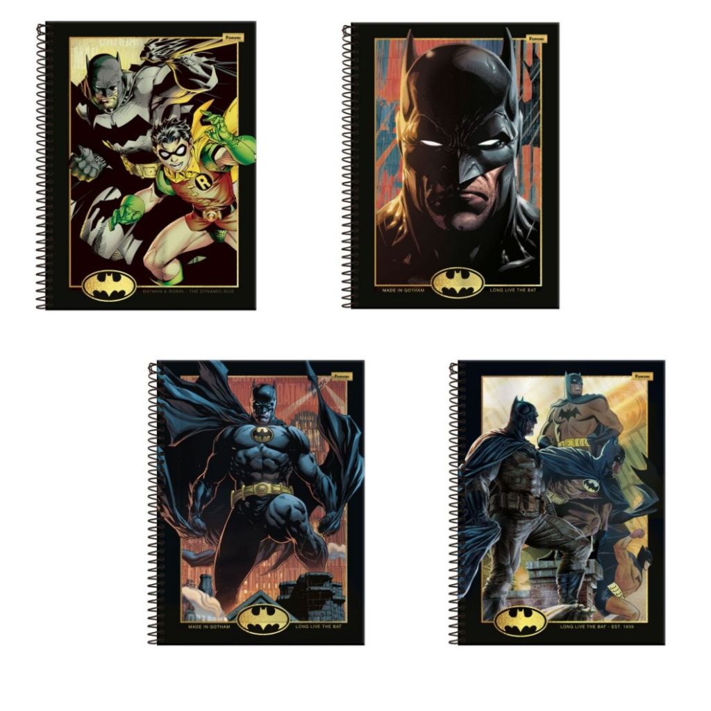🦇 CADERNOS BATMAN – FORONI / 1 MATÉRIA / 80 FOLHAS / DC COMICS / BATMAN E ROBIN / MATERIAL ESCOLAR