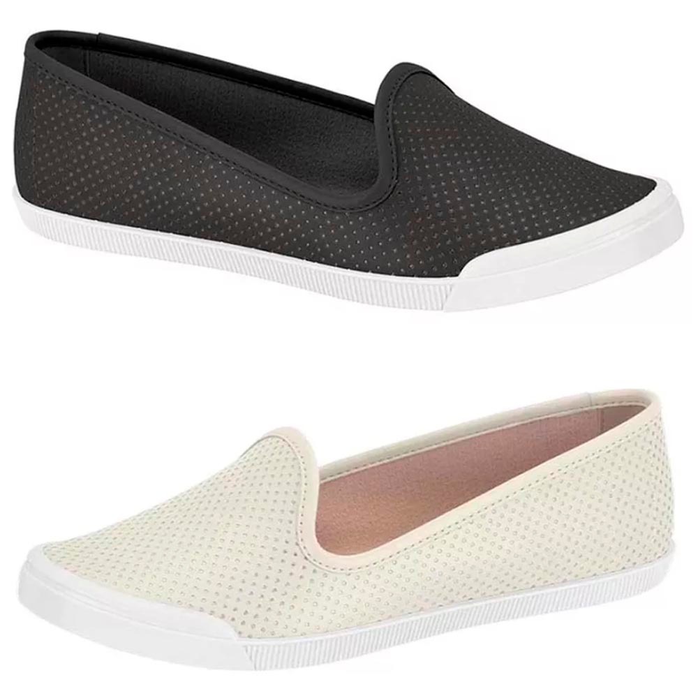 Kit 2 Sapatilhas Moleca Original Calce Fácil Slip On Cores Casual