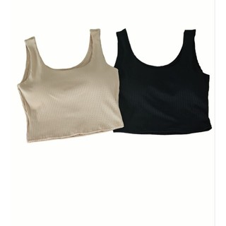 Cropped Alça Larga Canelado com Bojo Blusa Feminina em Oferta na Shopee