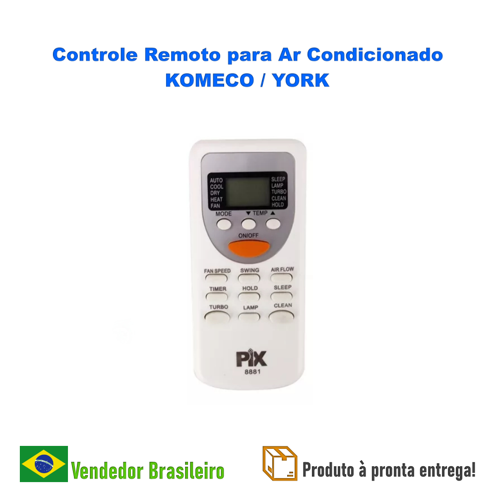 Controle Remoto Ar Condicionado York / Komec/ Rheem - Zh/jt-03 - Controle Remoto Para Ar Split