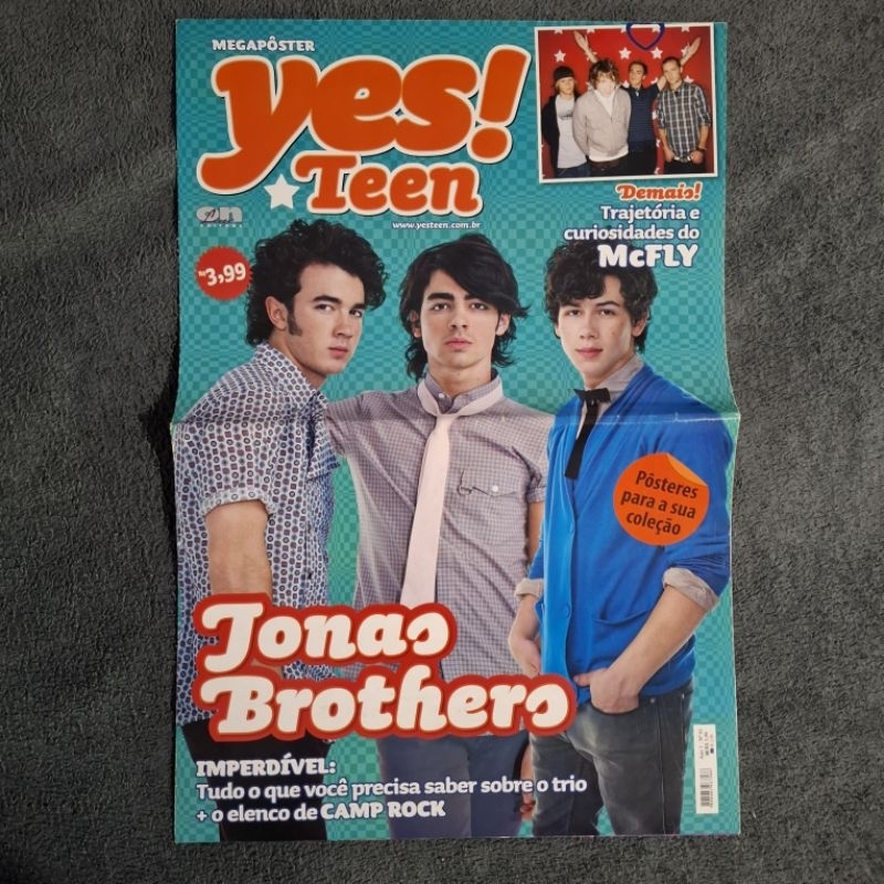 Revista/poster Yes! Teen Jonas Brothers, Camp Rock, McFly