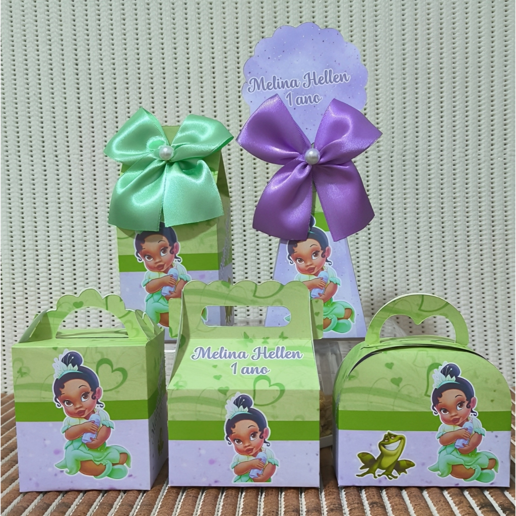 PEGUE E MONTE - Kit Festa Tiana A princesa e o Sapo Personalizados Lembrancinhas Caixinhas para festa