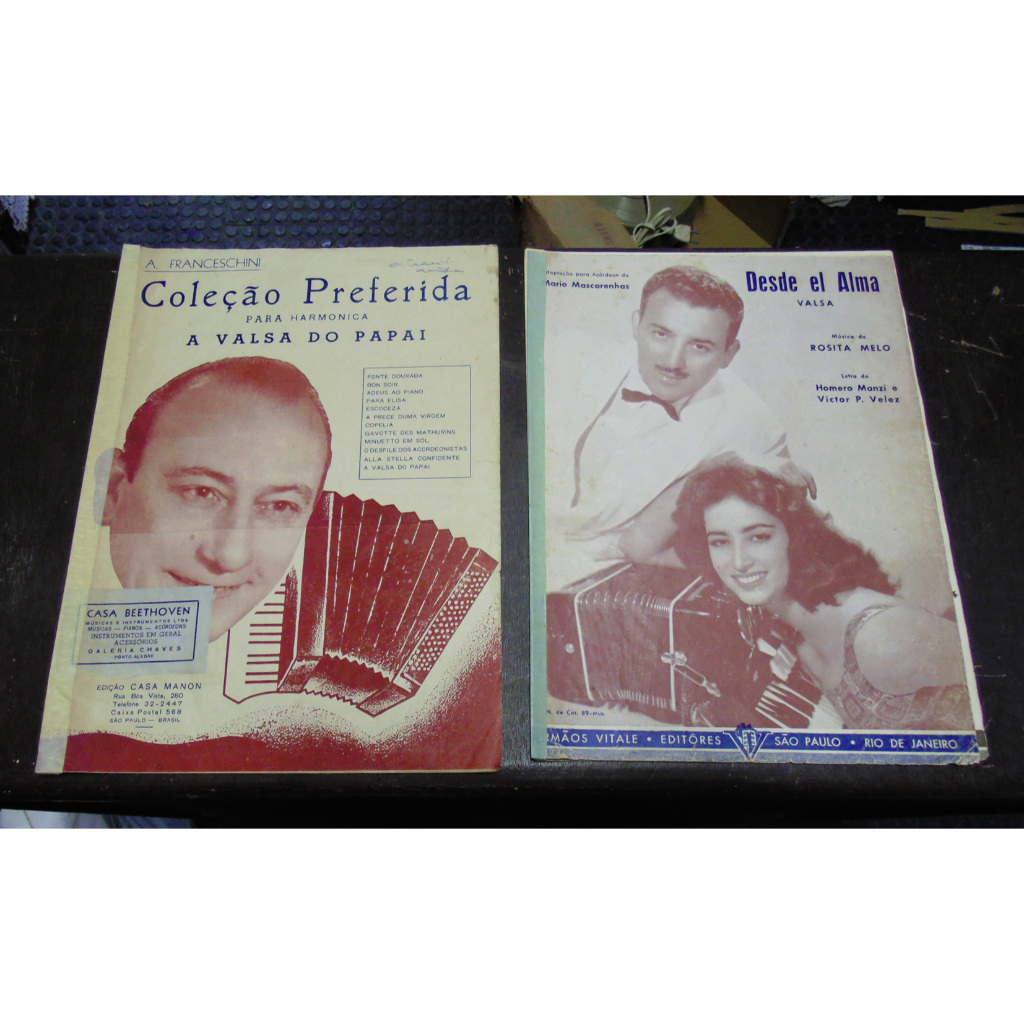 Música - Partituras antigas para acordeão lote nº 4.- Cód. 316 -