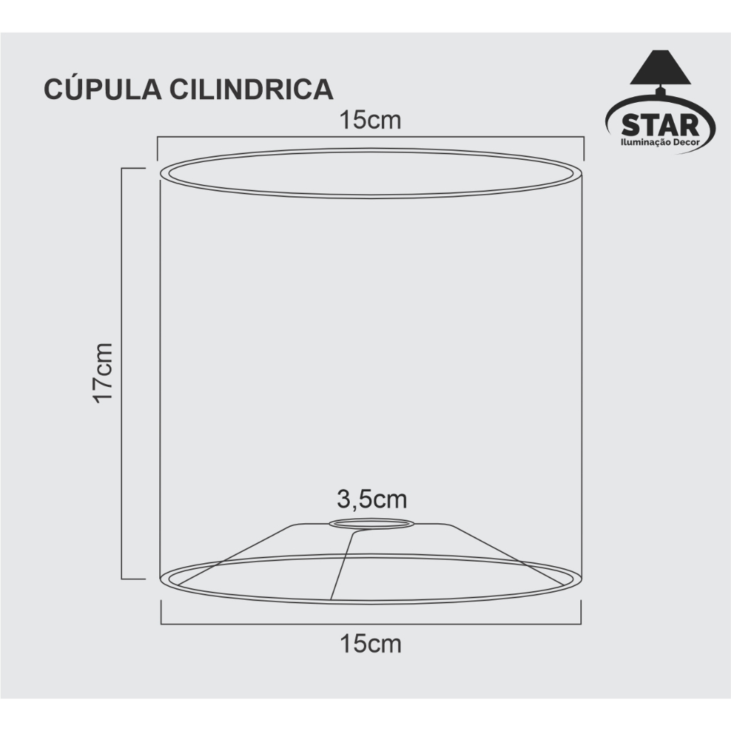 Cúpula Para Abajur Luminária Cilíndrica 15x15x17cm — imagem 2 de 2