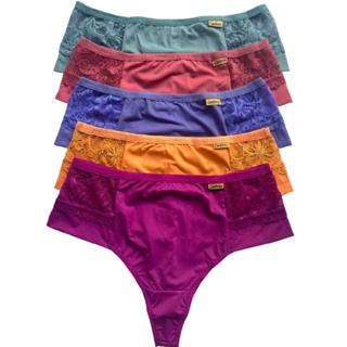 Kit Calcinha Pala Fio Duplo Cós Alto Conforto Renda Lingerie Feminina Dia a Dia em Oferta na Shopee