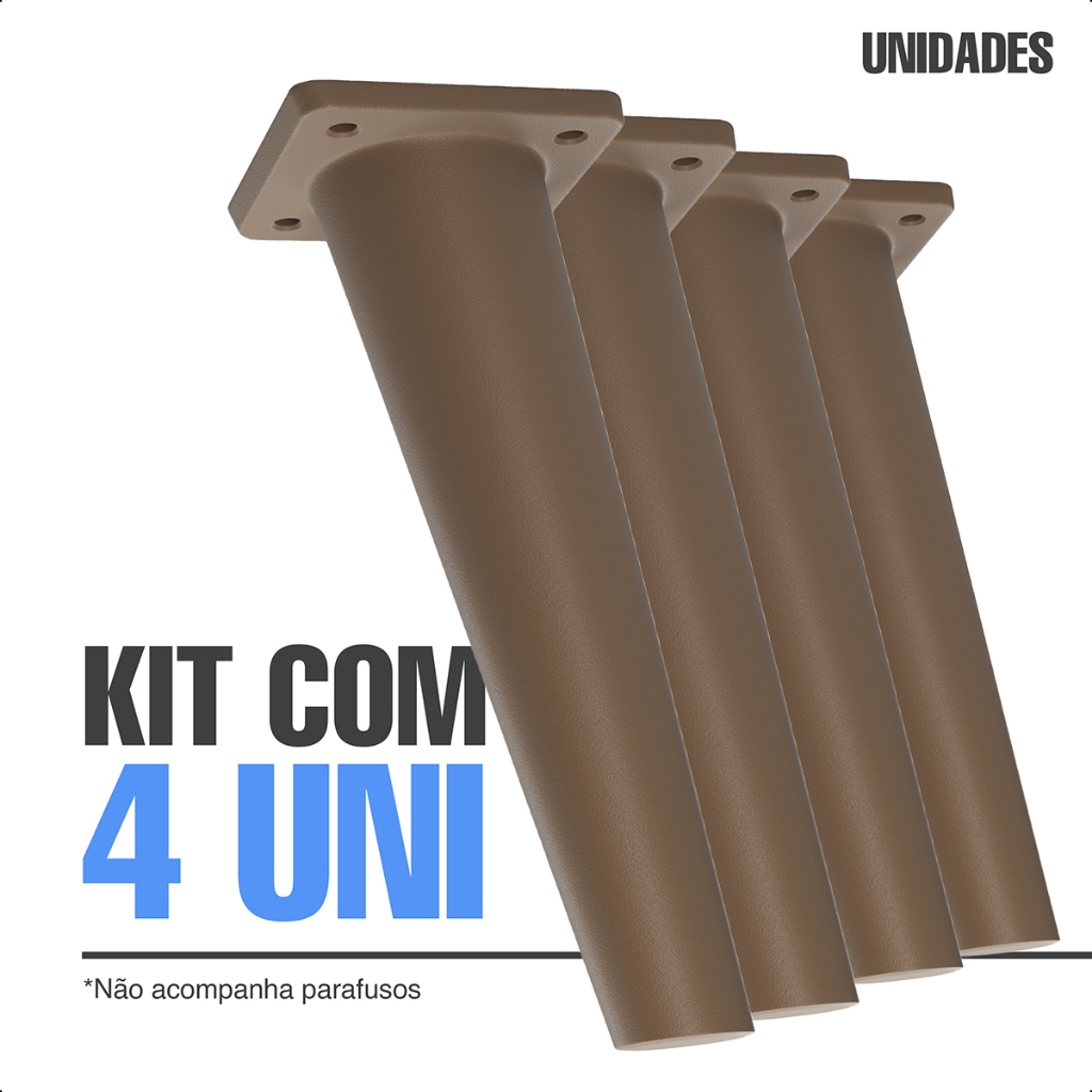 Conjunto de 4 unidades de Pés para Moveis de Quarto, Cozinha, Sala, Polipropileno Anti-Umidade em Oferta na Shopee