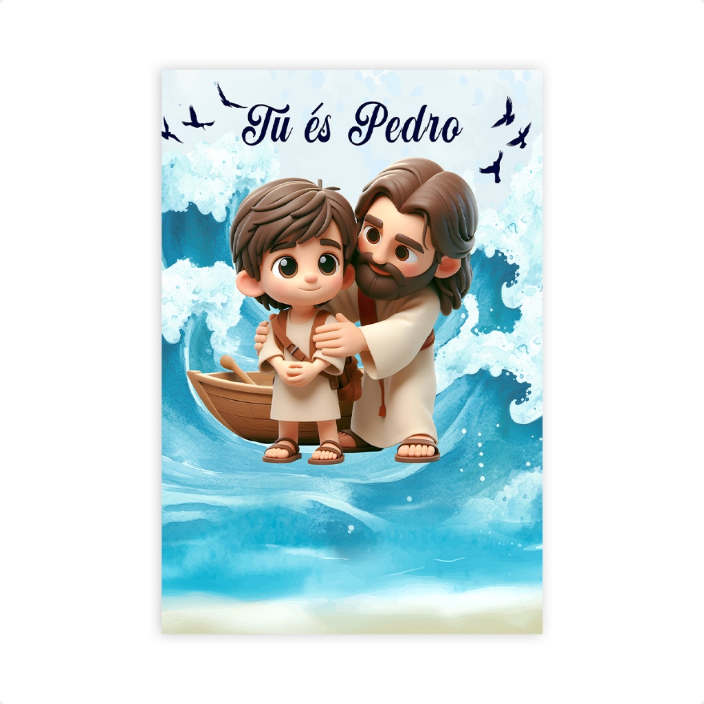 Painel Retangular de Festa em Tecido Sublimado Vertical Tu é Pedro Religioso 1,50x2,20m SRT-646 em Oferta na Shopee