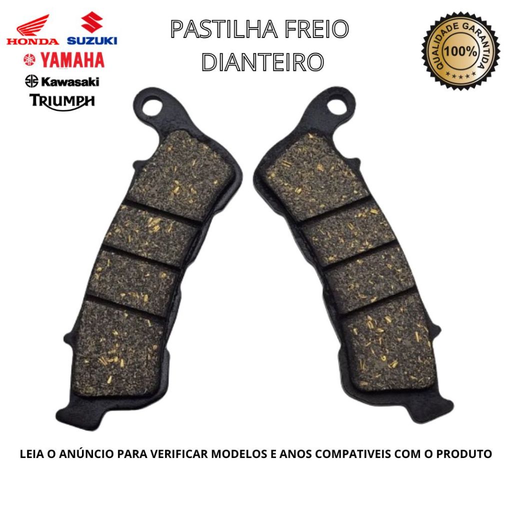 Pastilha Freio Dianteiro Cb 250F Hornet 600 Cb 650F Z800 Bandit 600 Tiger 955 Xcity 250