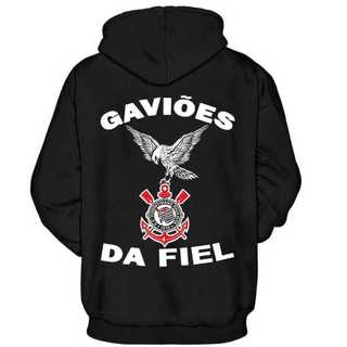 MOLETON BLUSA DE FRIU MASCULINO TIMES TORCIDAS  GAVIÕES DA FIEL MOLETON CANGURU COM BOLSO E CAPUZ COM ENVIO IMEDIATO