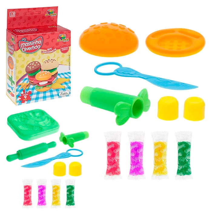 Kit Massinha Divertida Lanchonete Hambúrgueria 9 Peças - Art Brink em Oferta na Shopee