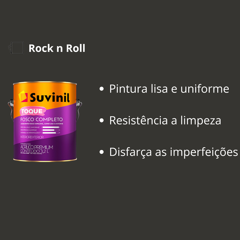 Tinta Toque Fosco Completo Rock n Roll 3,2L Suvinil — imagem 2 de 2