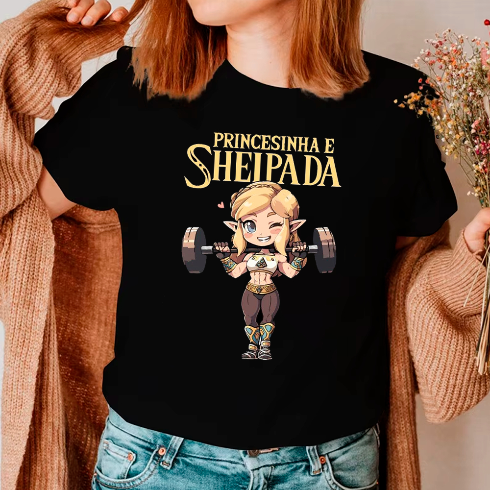 Camiseta camisa Feminina Academia Gym fitness T-shirt as meninas super poderosas blusão Treino