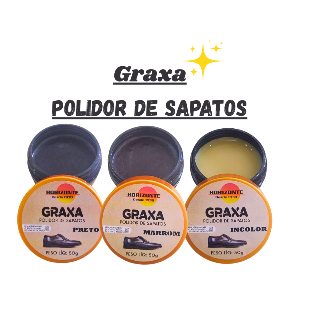 Graxa Polidora Profissional 50g facil aplicação para Sapato social bota militar corturno da brilho e restaura + brinde