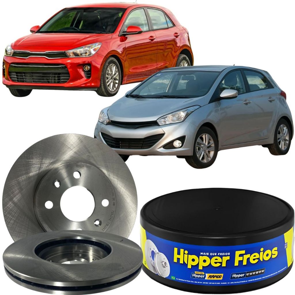 Par Disco Freio Dianteiro Ventilado Hb20 Kia Rio