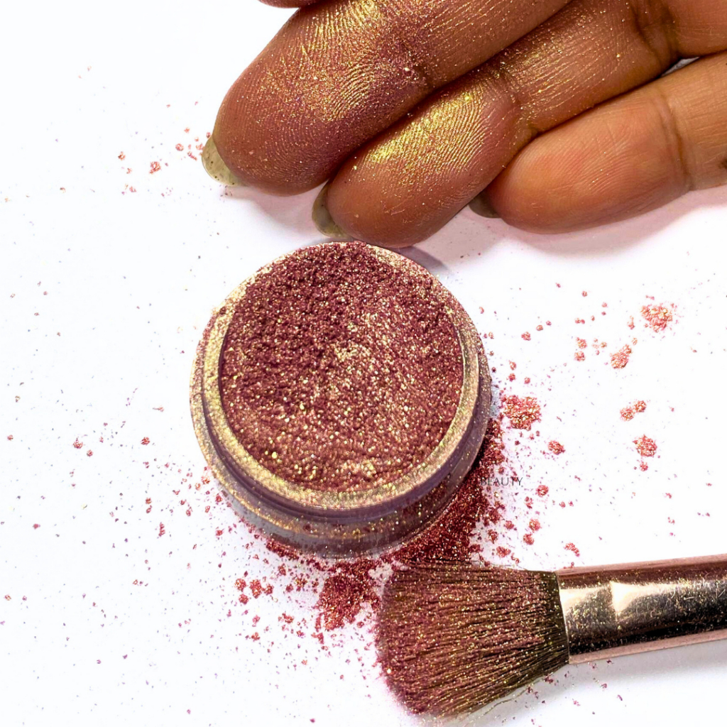 Rosê Glow - Pigmento Premium - TC BEAUTY Gliter Brilho Irisado Olhos e Corpo Unha Maquiagem Asa de Borboleta Pigmento