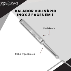 Ralador Culinário Inox 2 faces em 1 Coleção Isa Scherer