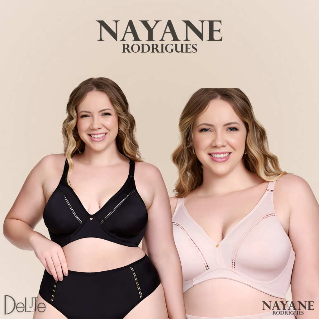 Sutiã Feminino Plus Size Nayane Rodrigues Sem Bojo Aro Reforçado e Recorte Anatômico para Conforto em Oferta na Shopee