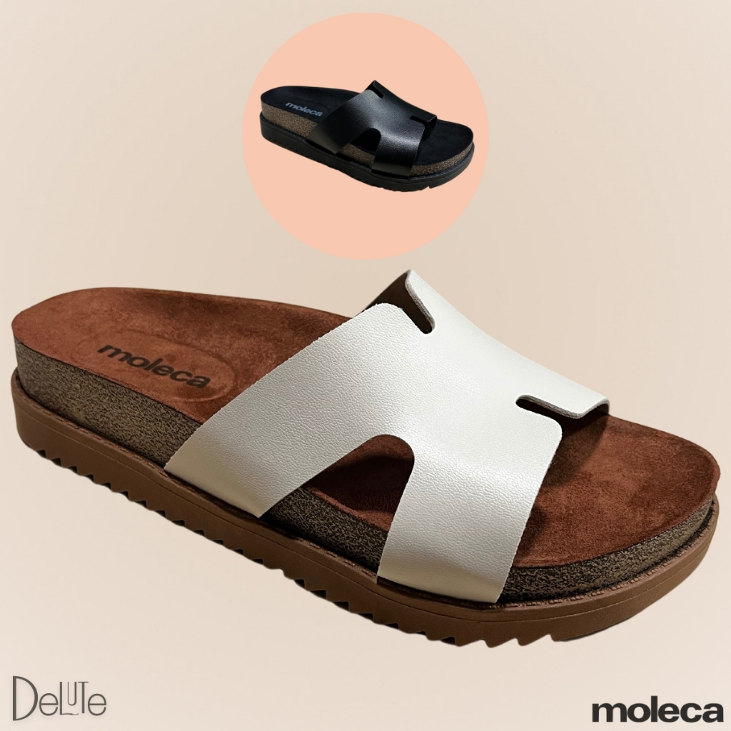 Sandália Plataforma Feminina Moleca Birken Tamanco Tratorado Slide Papete Flatform Tira em H Casual