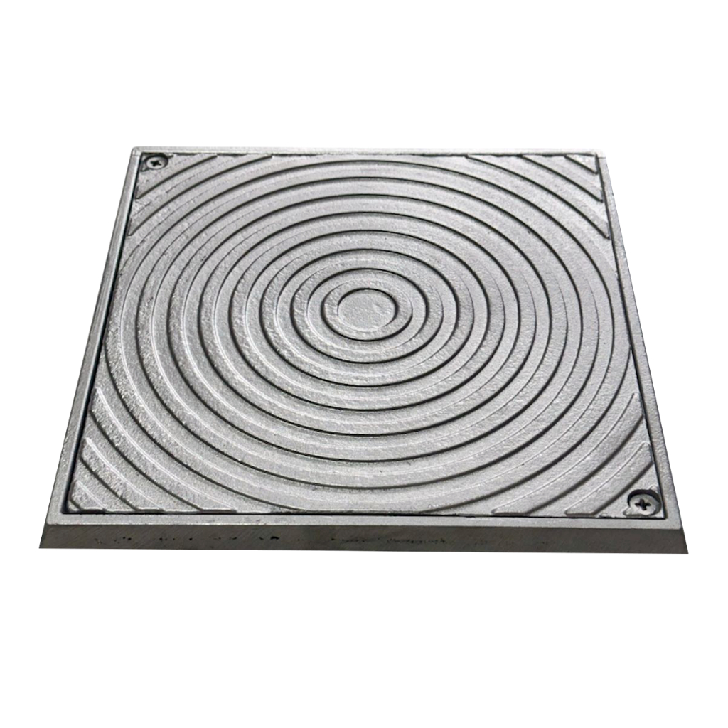 Tampa Alumínio 25X25 com Suporte Caixa Inspeção Gordura Esgoto Aro Alumínio Ralo Quadrado 25cm