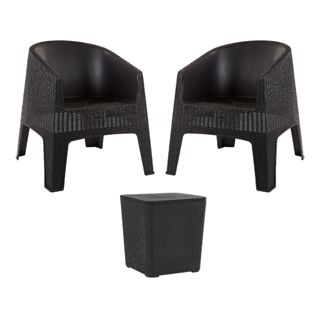 Conjunto 2 Poltronas Ibiza + Mesa Capri Rattan em Oferta na Shopee