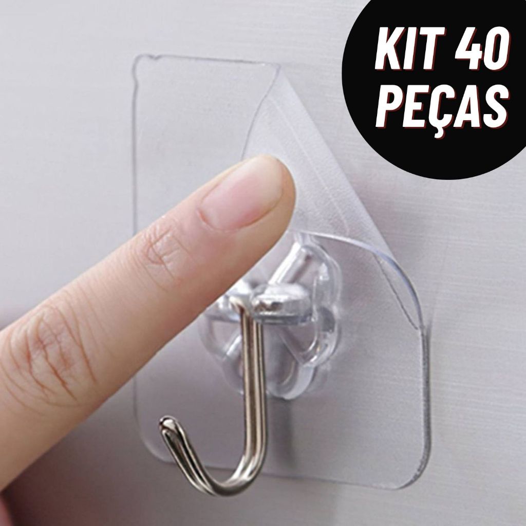 Kit Ganchos Adesivo Parede Super Aderência Transparente em Oferta na Shopee