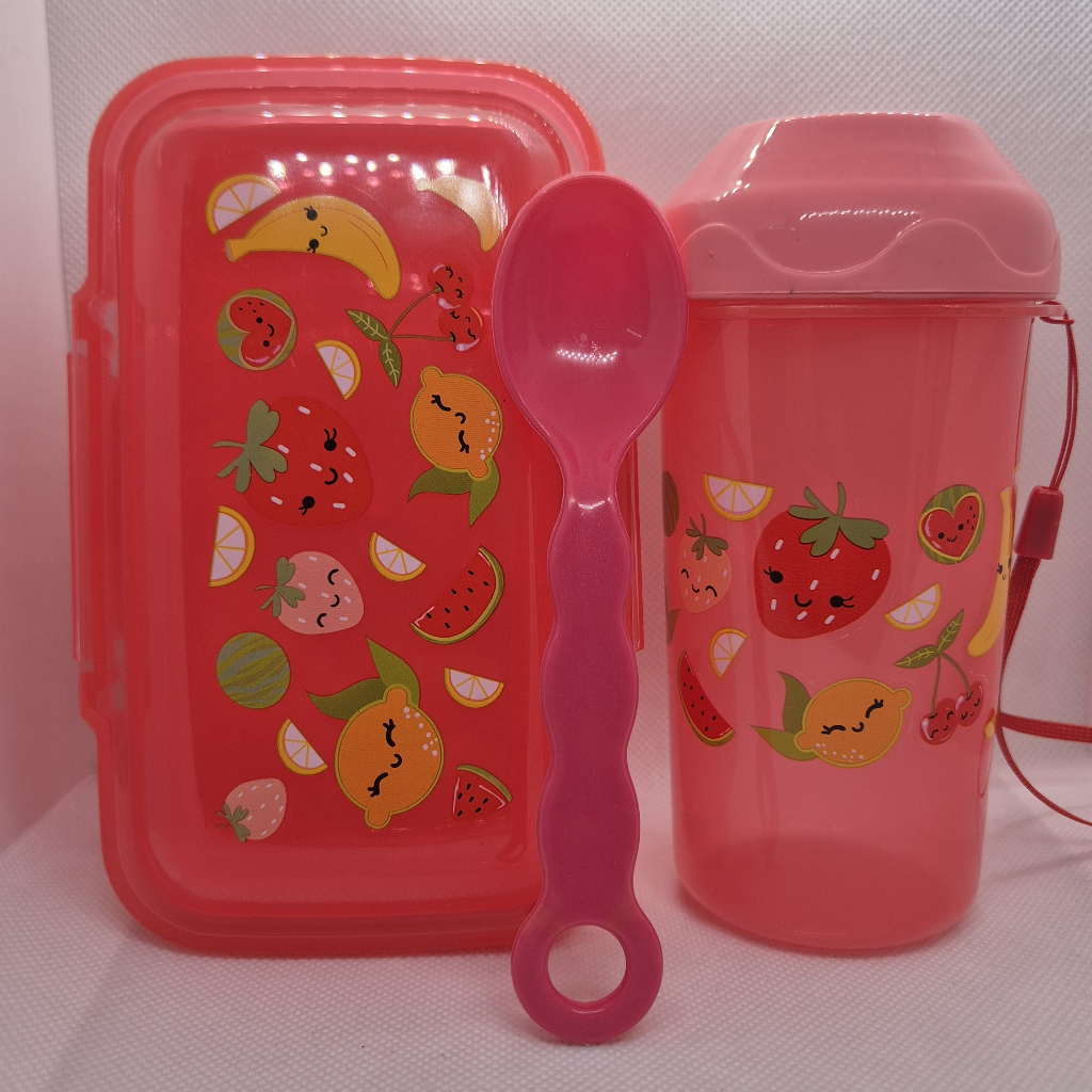 Lancheira Escolar Infantil kit - Marmita + Colher + Garrafa  Alimentação Criança em Oferta na Shopee