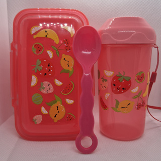Lancheira Escolar Infantil kit - Marmita + Colher + Garrafa  Alimentação Criança em Oferta na Shopee
