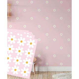 Kit Adesivo de Parede Mini Margaridas - Papel de Parede Infantil Quarto de Menina - Decor Delicada em Oferta na Shopee