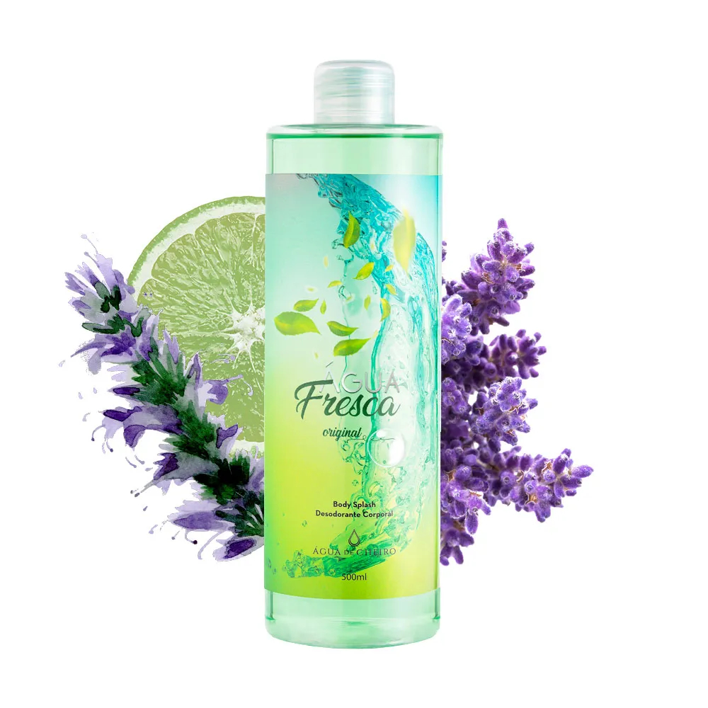 Body Splash Desodorante Corporal Água Fresca Original Água De Cheiro 500ml Cítrico Vem C/ Válvula