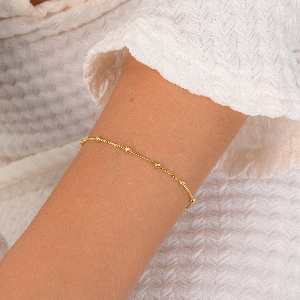 Pulseira Bolinhas com Banho em Ouro 18k em Oferta na Shopee