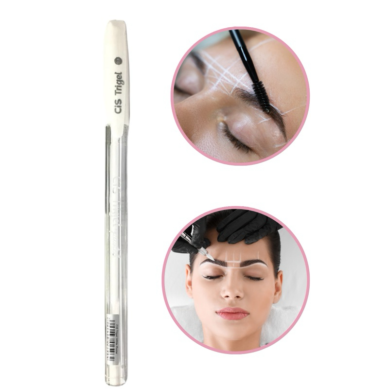 Caneta em Gel para Sobrancelhas, Micropigmentação, Cor Branca, Otima pigmentação Cis Trigel c