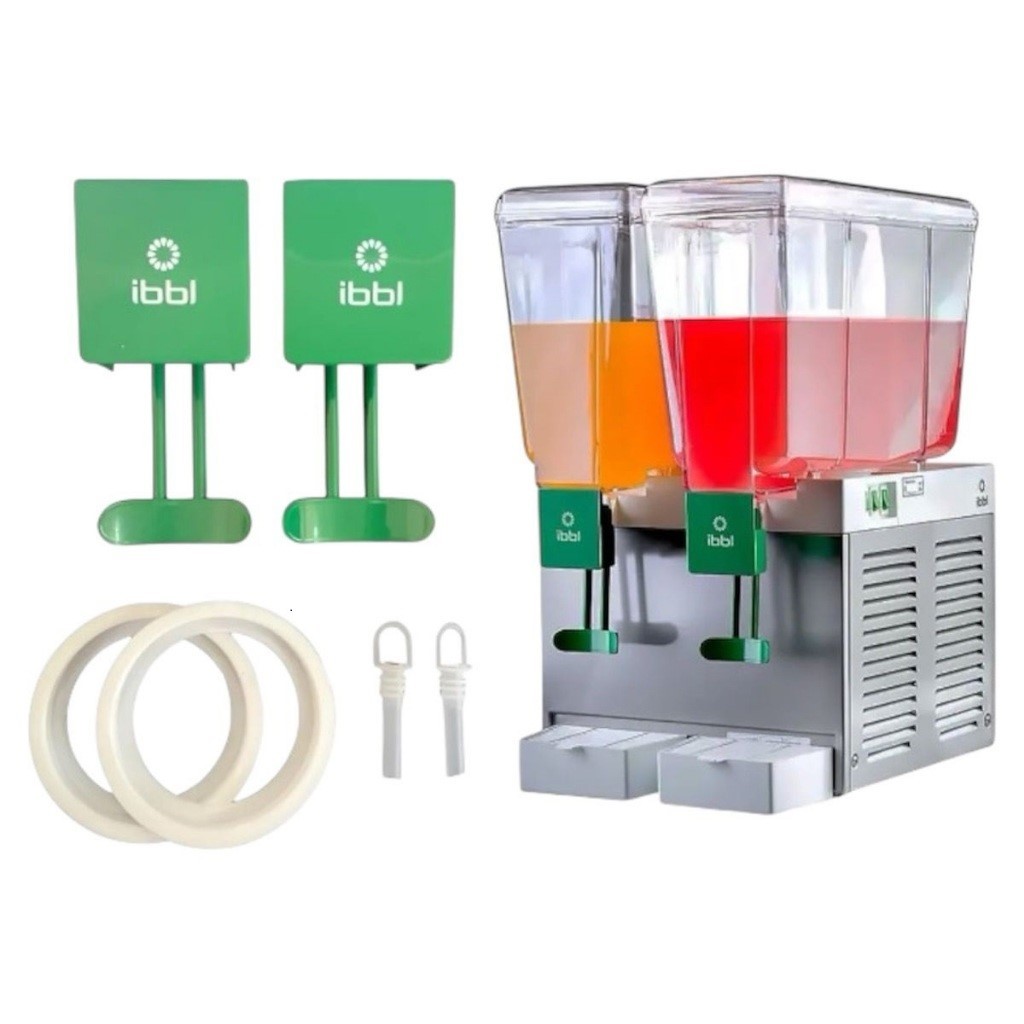 Kit Reparo Refresqueira IBBL 15 a 30 Litros - 2 Torneiras 2 Aneis Vedação Cuba 2 Bicos Dosadores