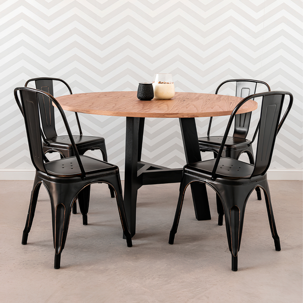 Kit 6 Cadeiras Tolix Aço Reforçado Industrial De Jantar