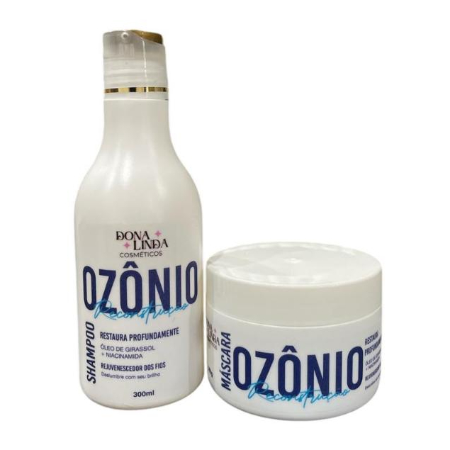 Kit Reconstrução Capilar Dona Linda Ozônio Shampoo + Máscara – Reparação Profunda