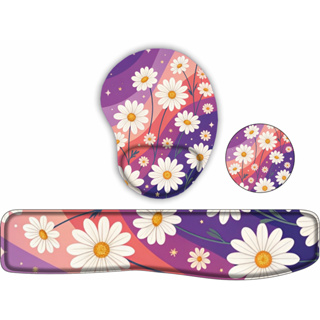 Kit mouse pad + apoio de teclado + porta copos estampa flores Mimosas em Oferta na Shopee