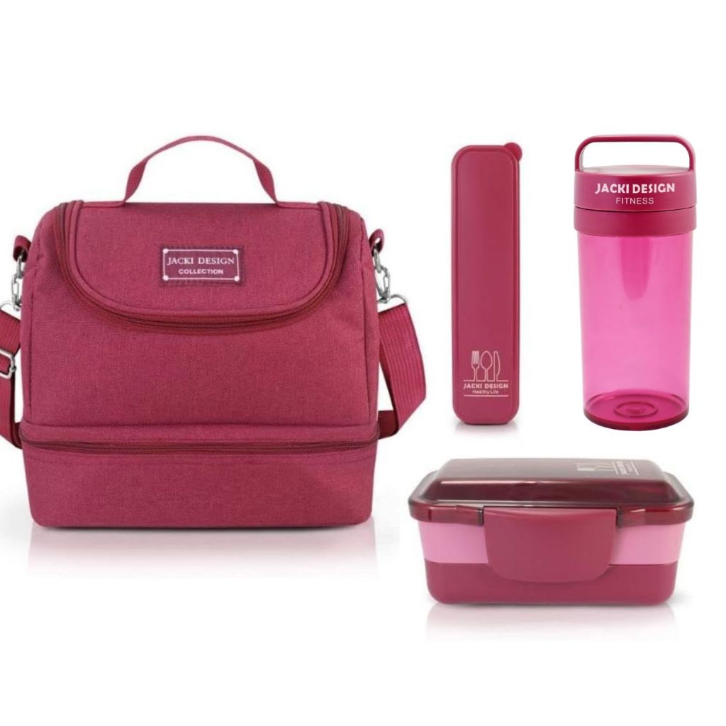 Kit 4 Peças Bolsa Térmica+ Marmita+ Garrafa+ Porta Talher Jacki Design em Oferta na Shopee