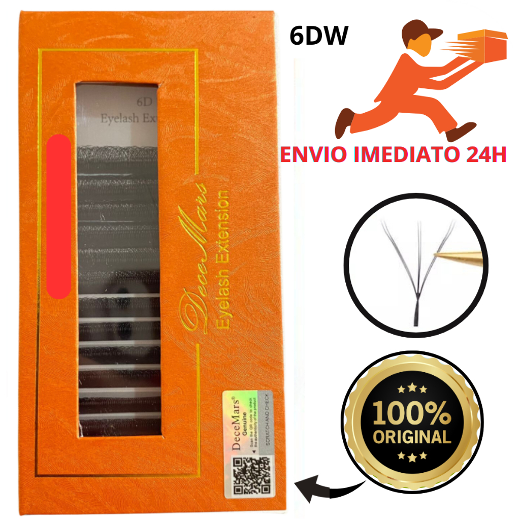 Cílios Decemars W 6D Volume Egípcio Alongamento Extensão De Cilios Egipcio Fio A Fio Mega