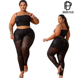 DRAPA PLUS - CALÇA PAETE PLUS SIZE em Oferta na Shopee