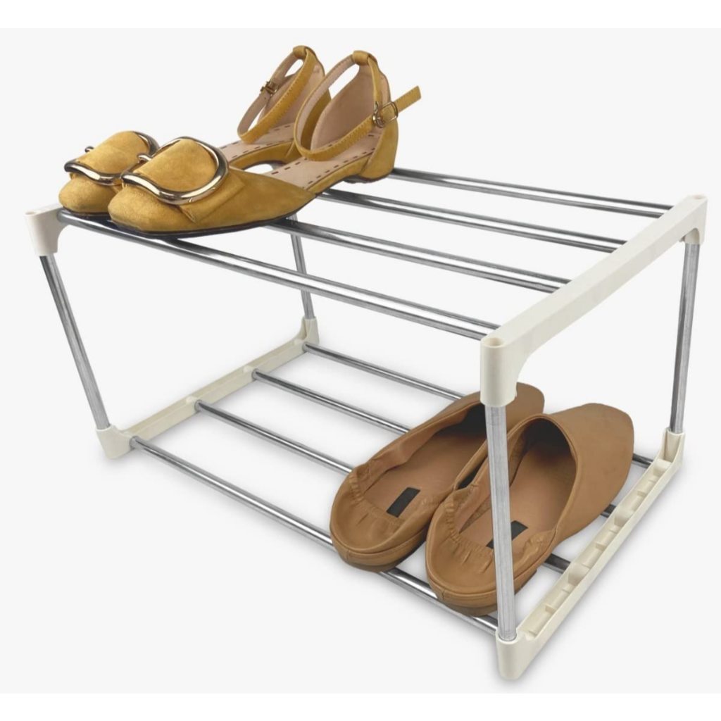 Sapateiro 4 Pares 2 Andares Branco Organizador Multiuso Guardar Calçados Tênis Sandália Sapatos