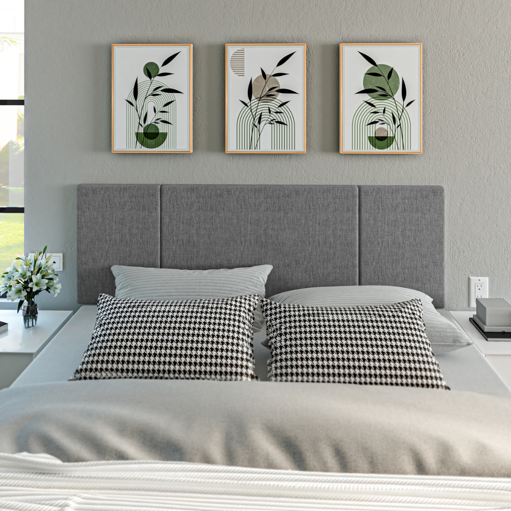 Cabeceira Painel Suspensa Estofada Cama Box Queen 1,60 Quarto Moderna Pratico Oferta Cores Valentina