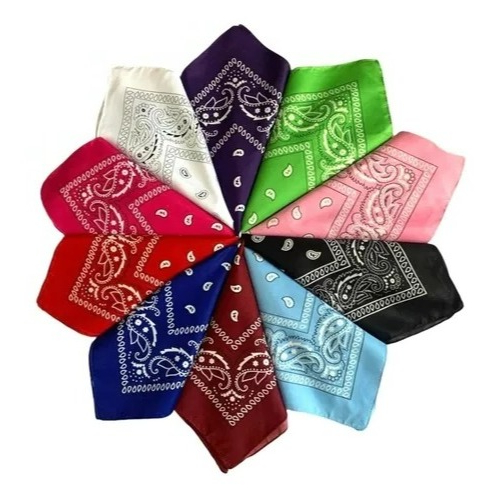 8 Bandana Lenço Rock Tendencia Várias Cores Masculino Feminino